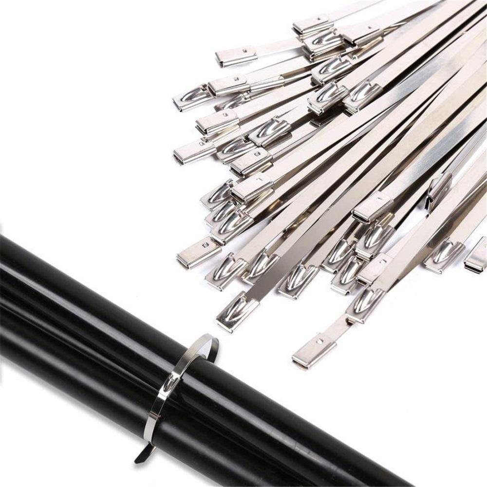 304 Stainless Steel Cable Ties Self-locking Ties High Temperature Resistant Metal Ties Wire Ties