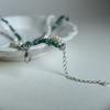 Silver Necklace with Natural Baroque Pearls, Green Jadeite, Product Weight 17.77 G (2185123)