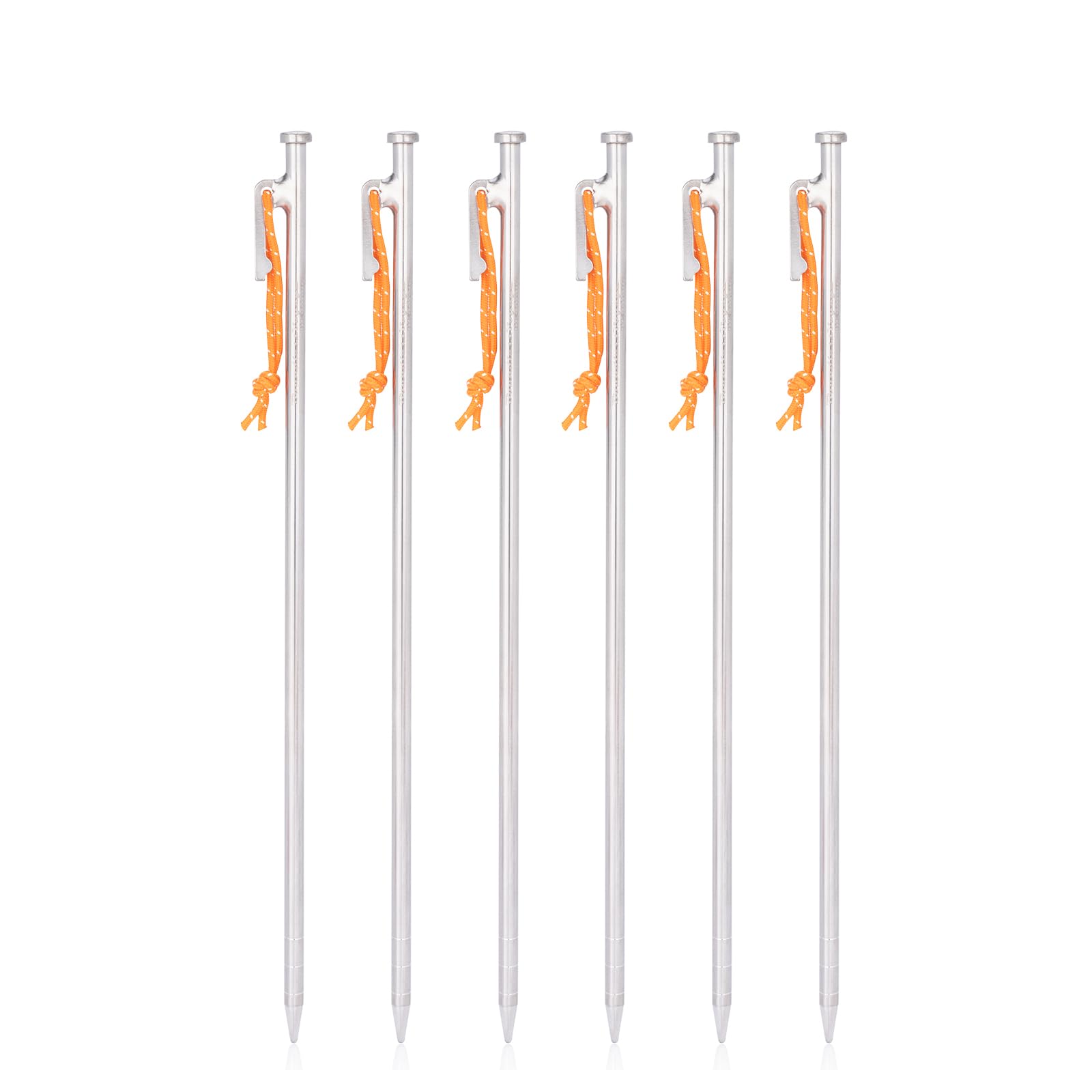 

Boundless Voyage Titanium Solid Stakes with Reflective Available in Sizes and for Tarp and Tent Suitable for Hard and Forged Pegs for Outdoor Camping