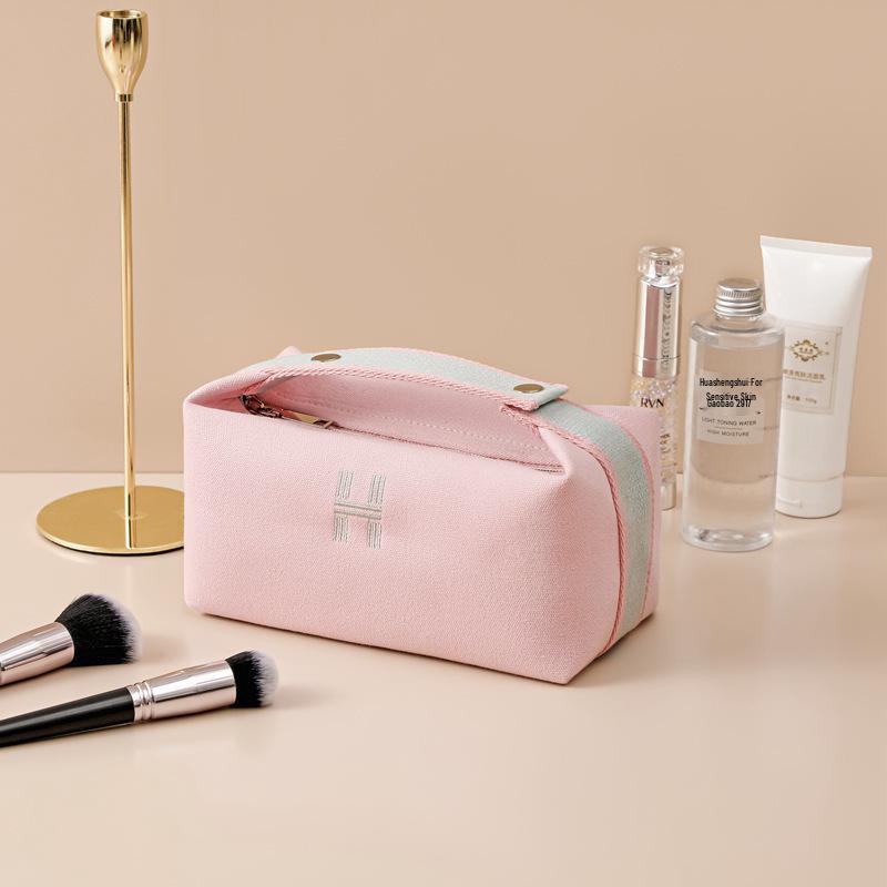 Premium Canvas Travel Makeup Bag - Large Capacity, Versatile, and Convenient for Toiletries & Storage