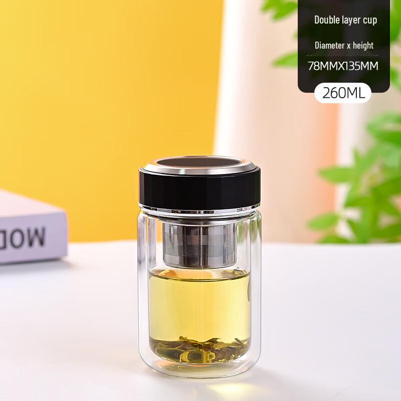 Shangqi Borosilicate Glass Tea Tumbler with Infuser (2-Pack)