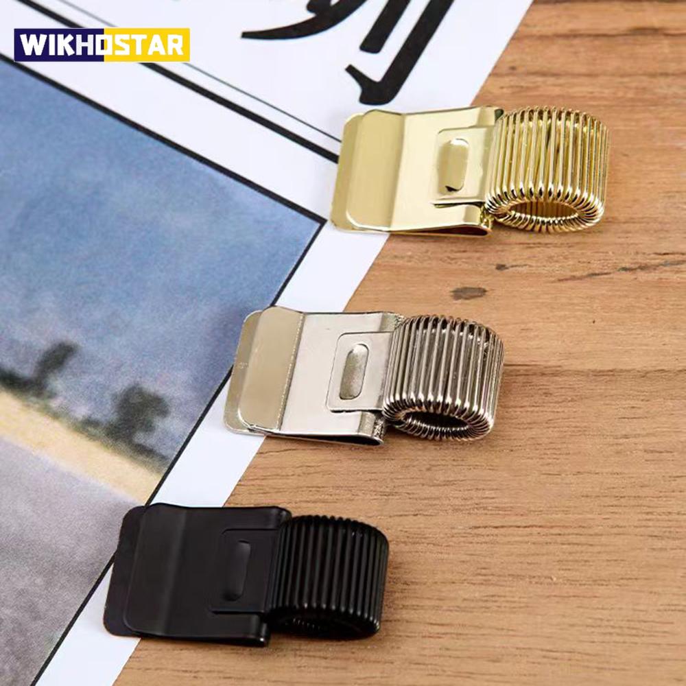 1/3PCS Notepad Easy to Carry Spring Pen Slot Multifunctional Telescopic Spring Electroplating Pen Clip Fixed Stationery Accessories