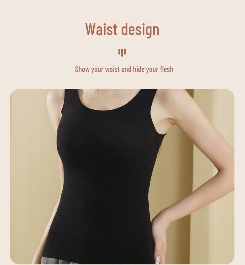 Women's Antibacterial German Velvet Heated Vest with Chest Pad - No Bra Required
