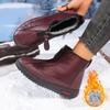Fashion Women's Winter Ankle Boots Flat Non-Slip Warm Comfortable Front Zipper Mother's Fashion Footwear