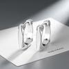 Fashion Female Earrings Sterling Silver Square White Zircon Earrings for Women Promise Love Wedding Statement Bijoux