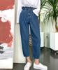 Ppaeppae Two-Button Elastic Waist High-Waisted Baggy Fit Denim Pants