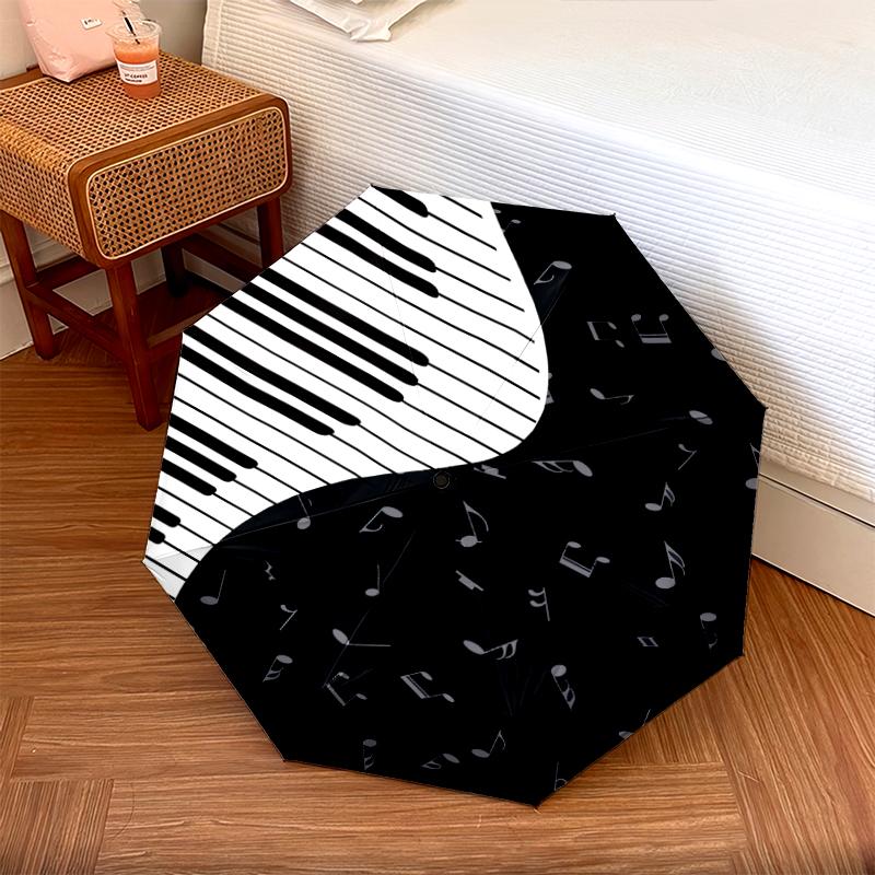 1PC Piano Keys Umbrella Portable Folding Umbrella Iron Frame Hole Bone Structure Outdoor Home Umbrella A21