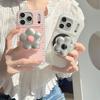 Simple Fresh Striped Floral Magnetic Stand Case for iPhone 17/16 Pro Max/15/14