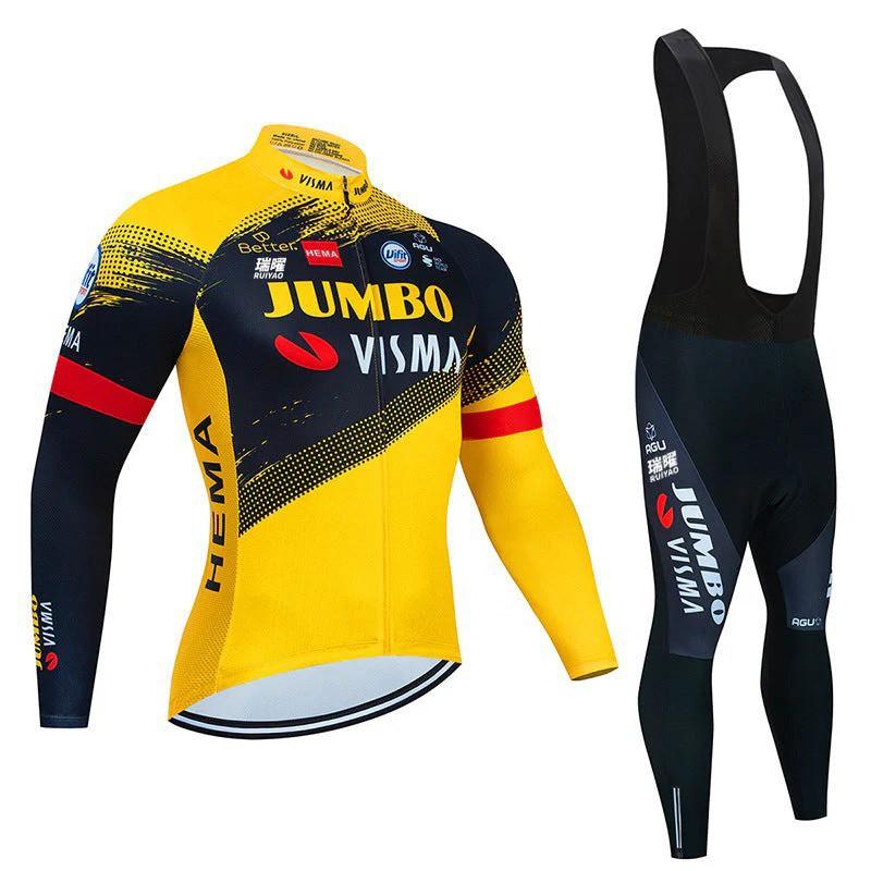 Unisex Long Sleeve Fleece-Lined Cycling Jersey Mountain Road Bikes Wear