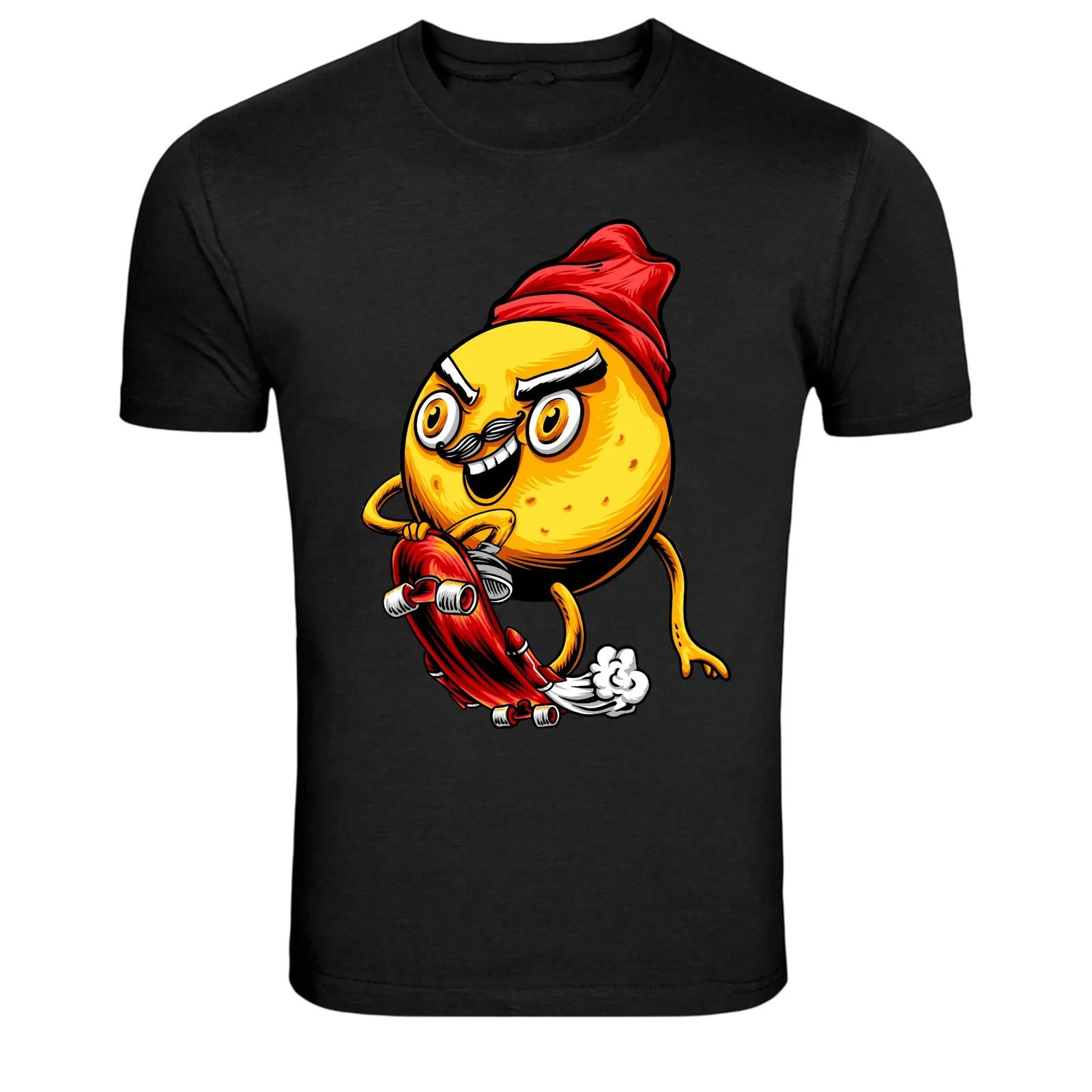 Skateboard Lemon Cartoon Skater Graphic T-Shirt XL