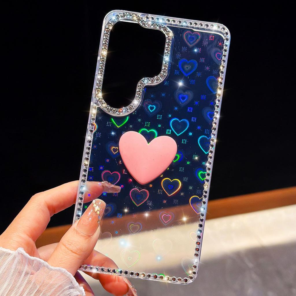 Korean Flash Diamond Samsung S11Ultra Mobile Phone Case Apple 11Promax Color Big Love Protective Case
