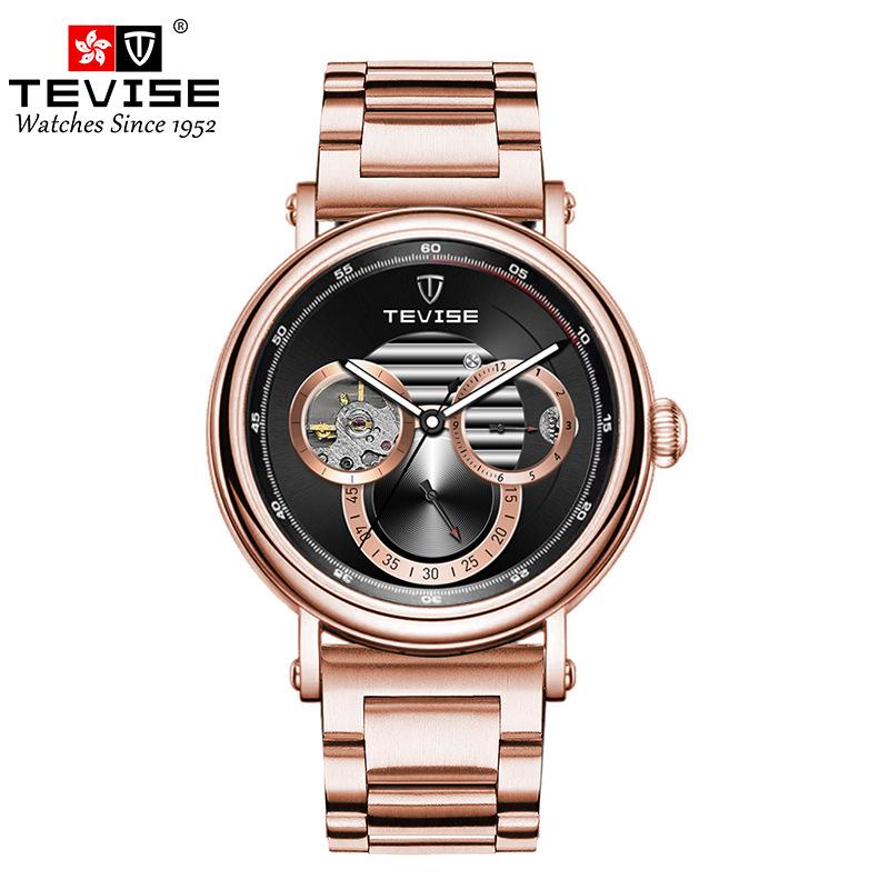 TEVISE Men's Waterproof Luminous Minimalist Automatic Mechanical Watch