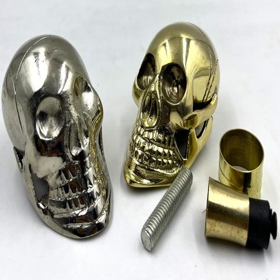 Set of 2 Skull Cane Handles Only. Tip Screw On Cane Topper. Replacement Handle
