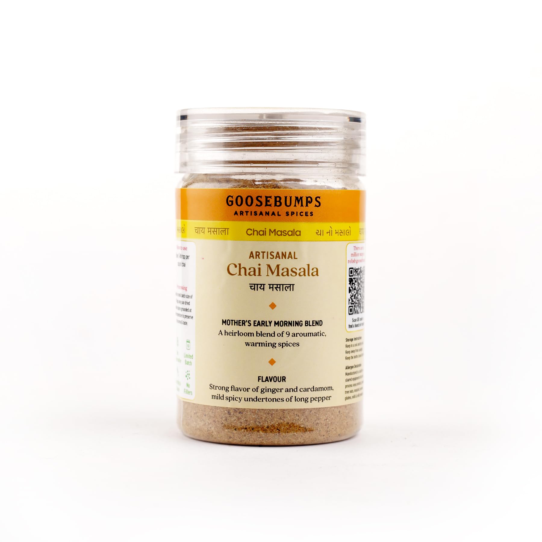 Goosebumps Chai Masala | Aromatic Tea Masala | 100% Natural Ingredients | Kadak Chai Masala | Vegan Spice | 80 GMS