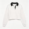 Women's Casual Color Neck Sweatshirt for Daily Wear, Comfortable Pullover Top
