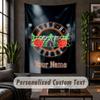 Personalized Wall Tapestry,Guns N’ Roses Custom Text, Soft Fabric Wall Art For Indoor Decoration