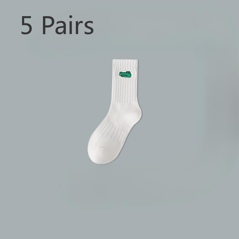 

5 Pairs of Men s Spring and Autumn Trend Anti Odor Pure Cotton Running High School Middle Stockings 5 Pairs