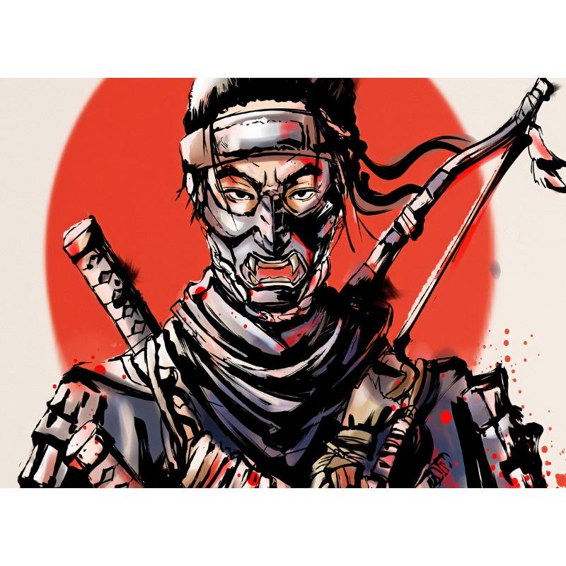 Ghost of Tsushima Action Adventure Game Posters and Prints Canvas Printing Retro Wall Art Picture for Games Room Home Decor Gift