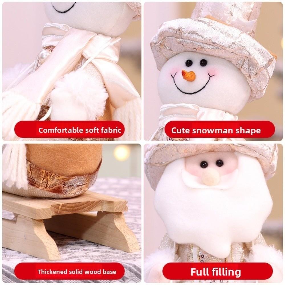 Champagner Weihnachtsdekorationen Cartoon Schneemann Tischpuppe Schlitten Sitzende Puppe Tischaufsteller