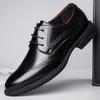 Fashion New Genuine Leather Men's Shoes Fashion High End Dad Leather Shoes Casual Wear Resistant Business Shoe Black Male Work Shoes