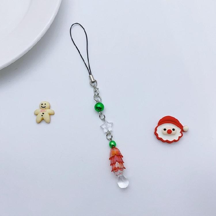 Handmade Keychain Colorful Star Pendant Phone Chain Christmas Tree Beaded Strap