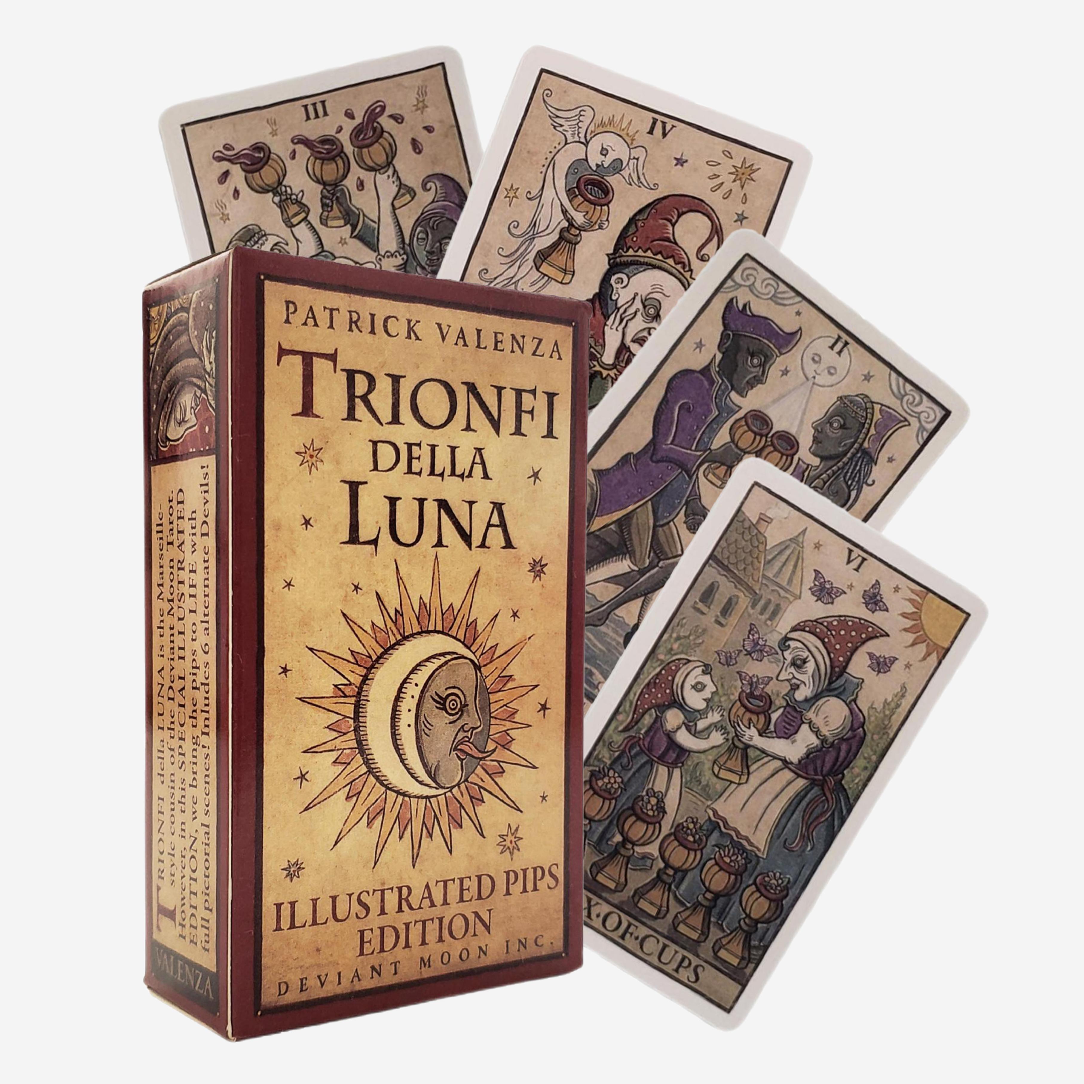 Trionfi Della Luna ИЛЛЮСТРИРОВАННЫЕ Карты Таро с путеводителем Колода Карты Настольная Игра для Взрослых