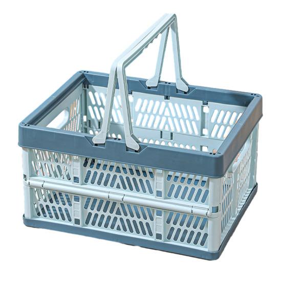 Inklapbare Opbergkrat Plastic Opvouwbare Opbergmand Grote Capaciteit Stapelbare Krat met Handvatten voor Kantoor Slaapkamer Keuken Speelkamer