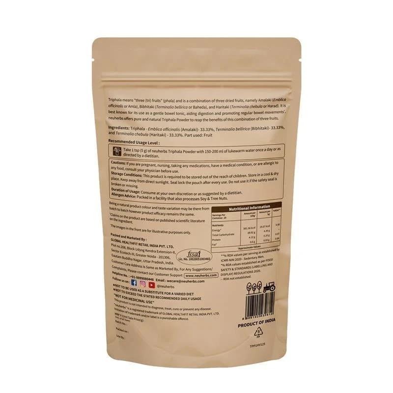 Organic Triphala Powder - 100 GM | Supports Immune System, Colon & Digestion