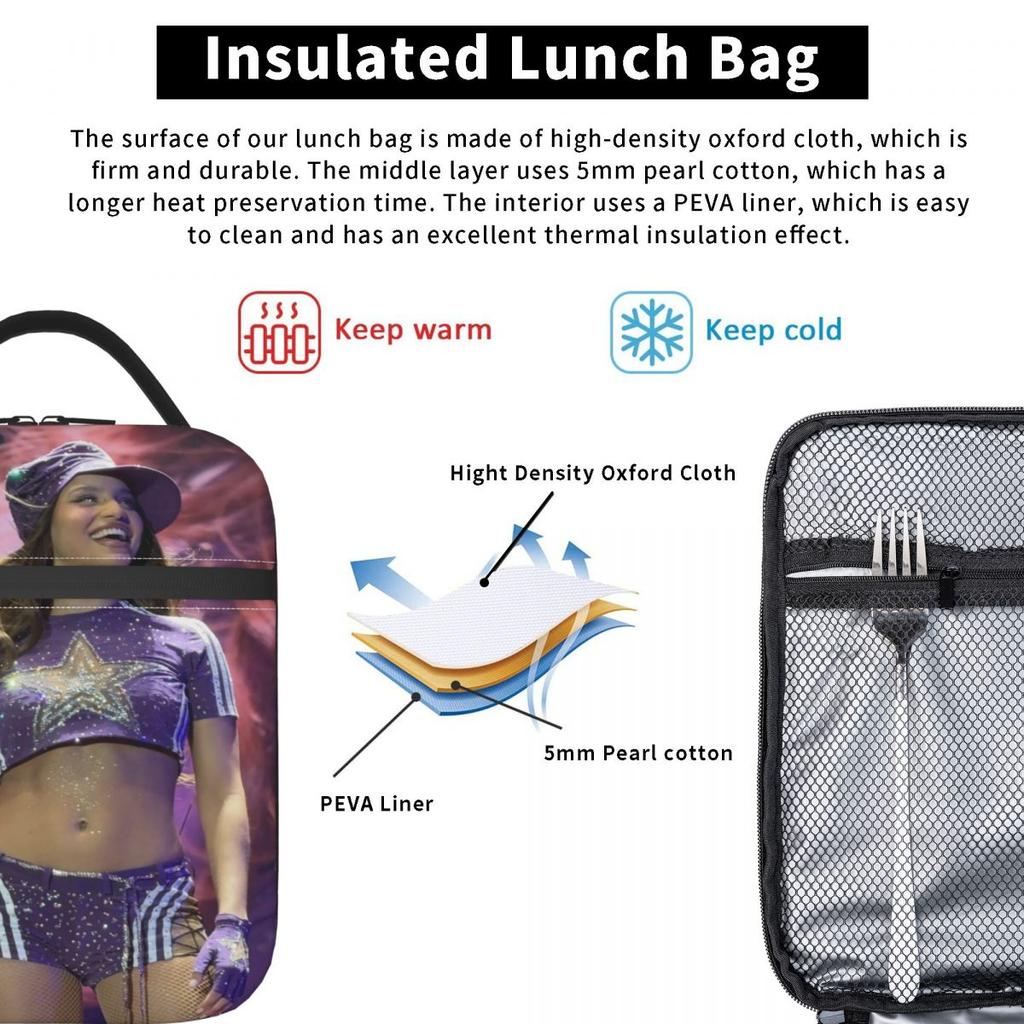 Emilia Mernes Tour 2025 Lunch Bag Vintage Lunch Box Work Portable Tote Food Bags Graphic Cooler Bag