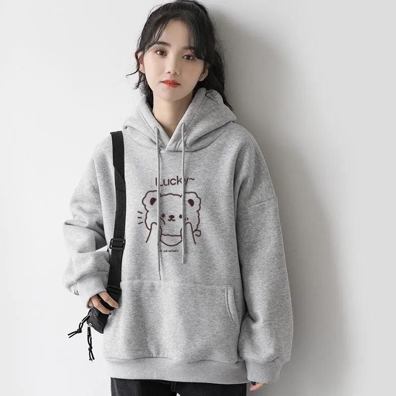 2025 Korean Style Unisex Cotton Hoodie: Trendy, Loose Fit for Spring, Autumn, Winter