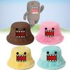 Kun Plush Domo Bucket Hat Cartoon Anime Warm Fluffy Flat Roof Cap For Men Women