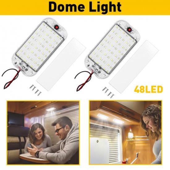 

2Pack 12V Led Ceiling RV Dome Light LED Interior Fit Lighting Trailer Camper RV