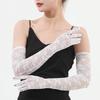 Summer Lace Long Gloves Sexy Hollow Out Summer Sun Protection Thin Wedding Dress Performance Party Arm Guard
