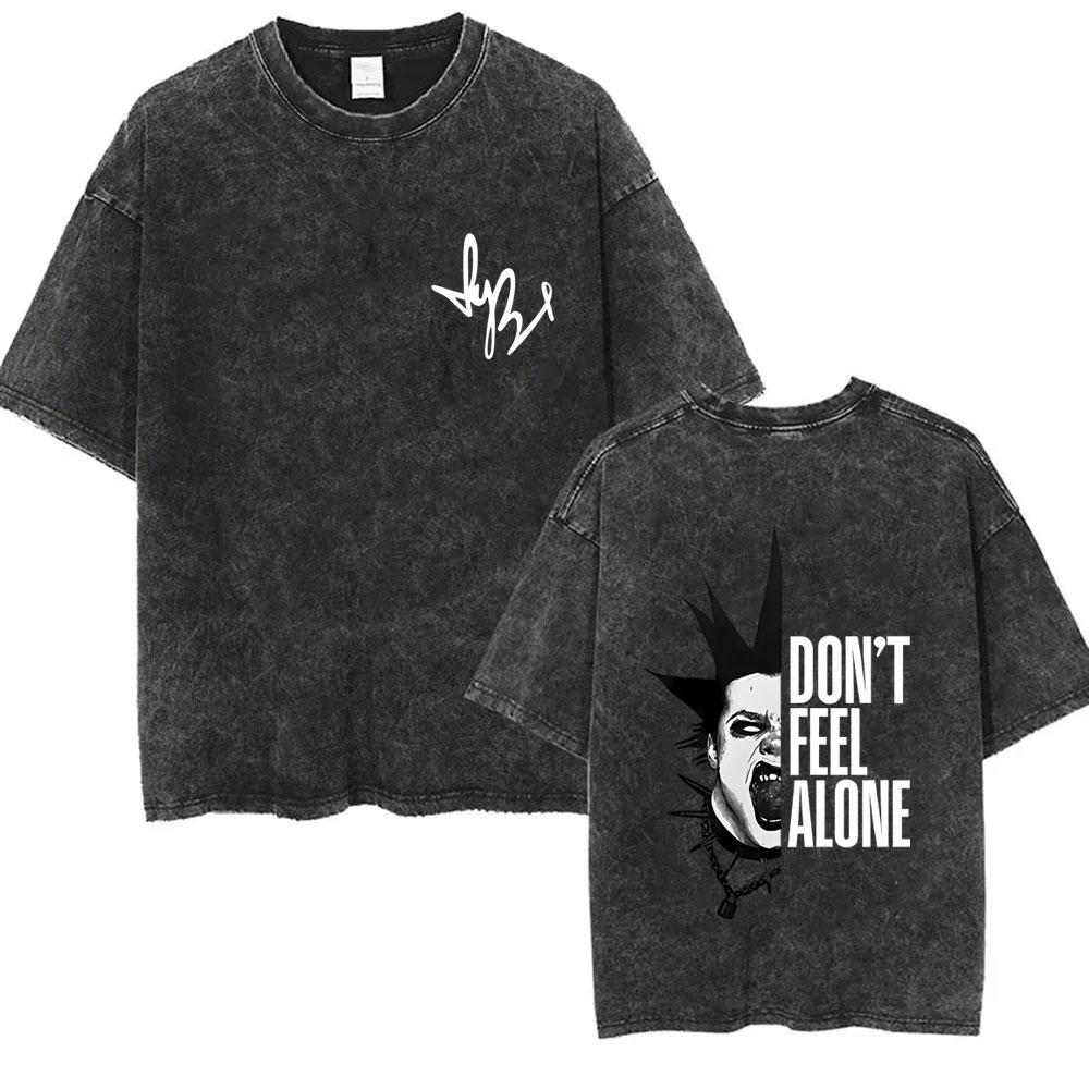 Gewaschenes Vintage Rockmusiker Yungblud Tour T-Shirt Herren Damen Retro Mode T-Shirt Männlich Lässig Übergroße T-Shirts Streetwear