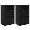 Nightstands 2 Pcs Black 40 X 30 X 67 Cm Particleboard