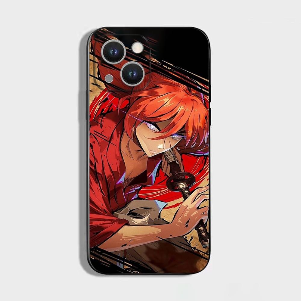 Cool Comics R_Rurouni Kenshin Phone Case For iPhone 16,15,14,13,12,11 Plus,Pro Max,XS,X,XR,SE,Mini,8,7,Soft Silicone Black Cover