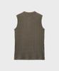 NOIRER Senza Maniche con Scollo Henley a Costine Multiple (Marrone)