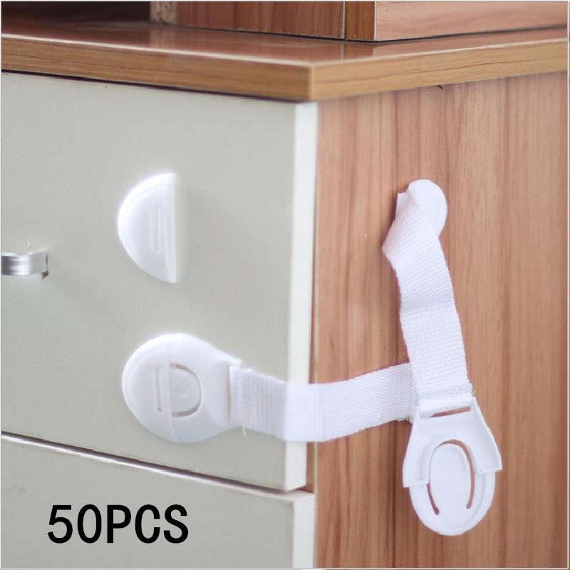 Bulk Pack 5/10/20/50pcs Kids Safety Door Locks Child Proof Cabinet Locks Baby Security Protector for Drawers Doors Cabinets