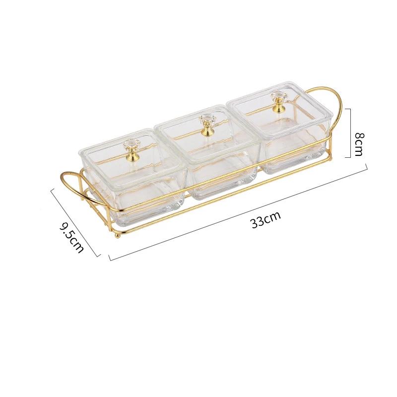 Nordic Fruit Dessert Snacks Bowl Salad Food Nuts Storage Tray With Lid Glasses Dishes Serving Bowl For Party Cake Holder Set