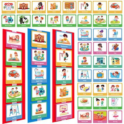 Kids Behavior Visual Schedule Nonverbal Communication Daily Routine Planning Cards