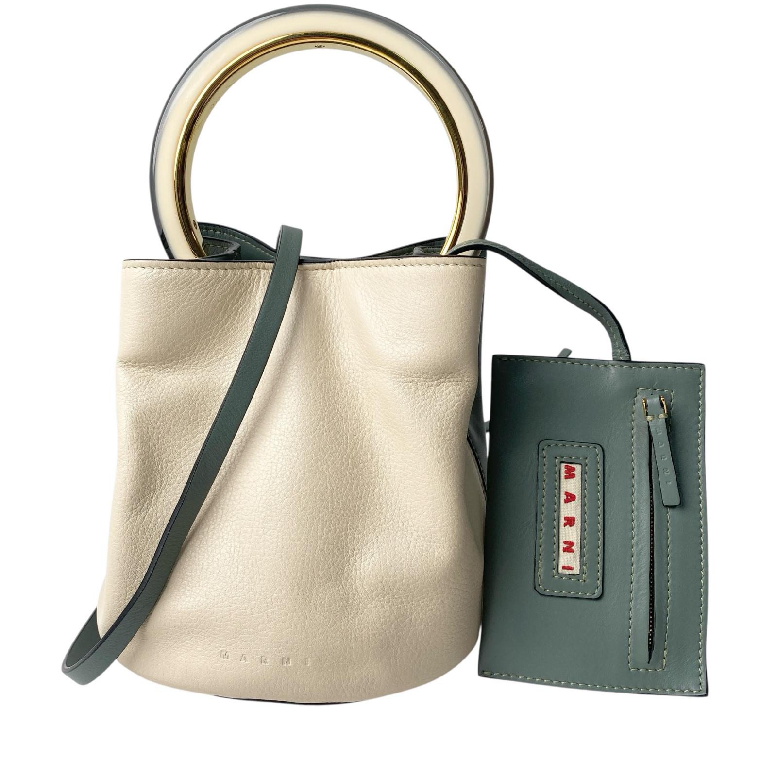 

Used MARNIShoulder Bag Ivory/Green system leather Women