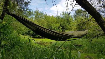 Travel Travel ZEN Hammock Zen Hammock Genuine Japanese Product [BUSHMEN Gear] [BUSHMEN Gear] - (Olive)