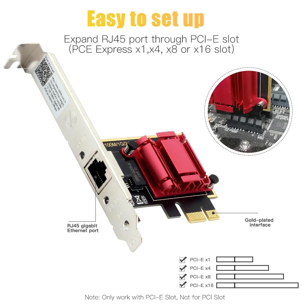 2.5Gbps PCI-E na RJ45 Síťová karta Realtek8126 1G/2.5G RJ45 Rozhraní Gigabit Ethernet PCI Express Wlan Adaptér pro PC Win10/11