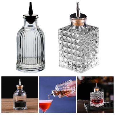 2 Pezzi Bottiglia Vetro Bitter Versatore Liquore Strumento da Bar per Soggiorno