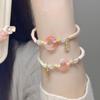 Chinese Style Ethnic Style Peace Buckle Braided Bracelet Girl Heart Beaded Hand Strap Bestie Bracelet Jewelry Accessory Gift