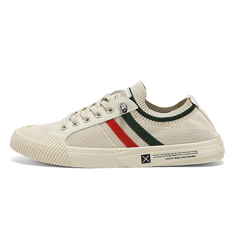 Flying woven breathable men's shoes 2025 spring and summer new trendy versatile sports and leisure mesh board shoes one pedal lazy shoes