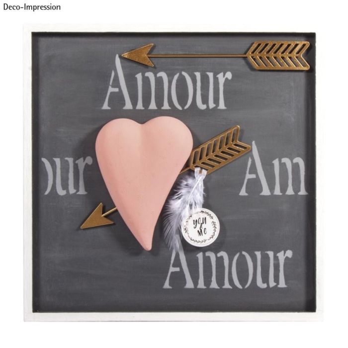 Déco métallique Flèches de Cupidon, or, 16,3x2,5x0,15cm, kit 2 pces