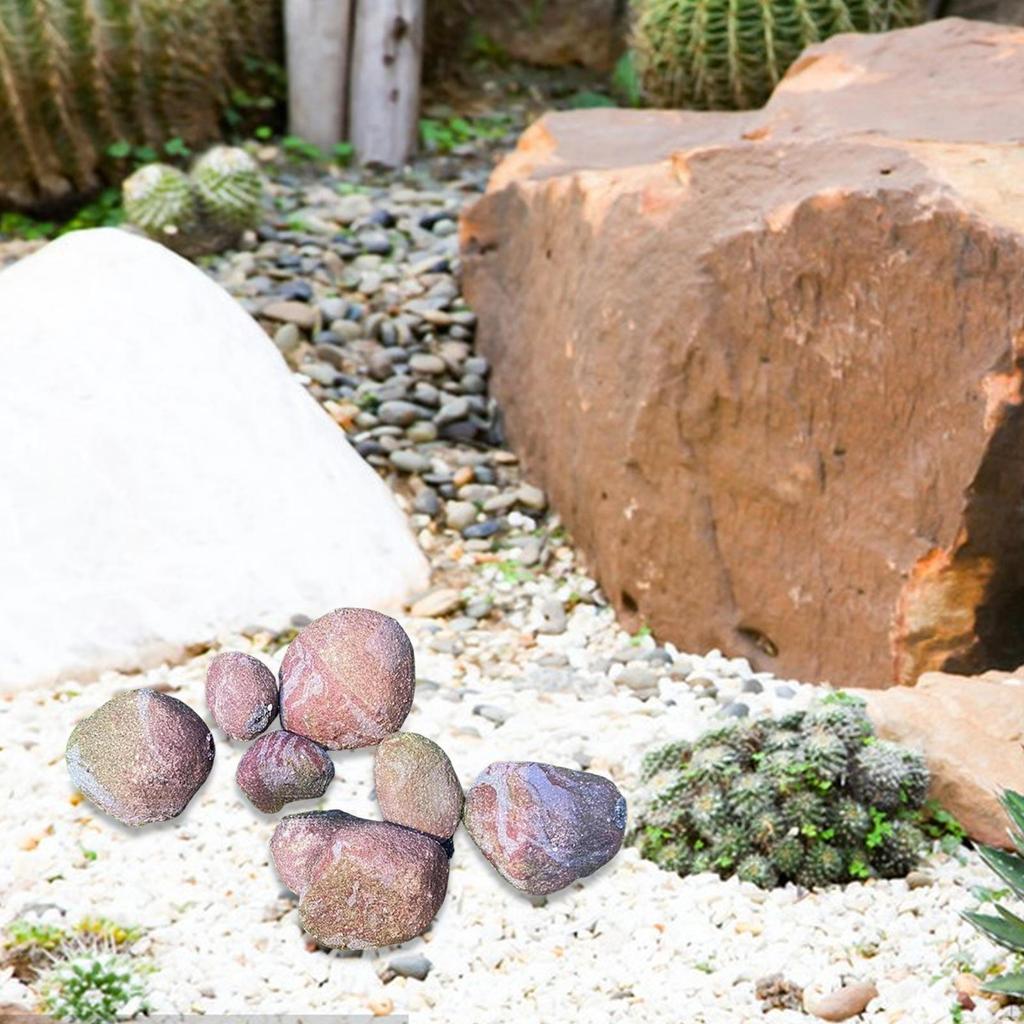 8 Pieces Artificial Rocks Miniature Decoration Realistic Stone Landscaping for Park Home Commercial