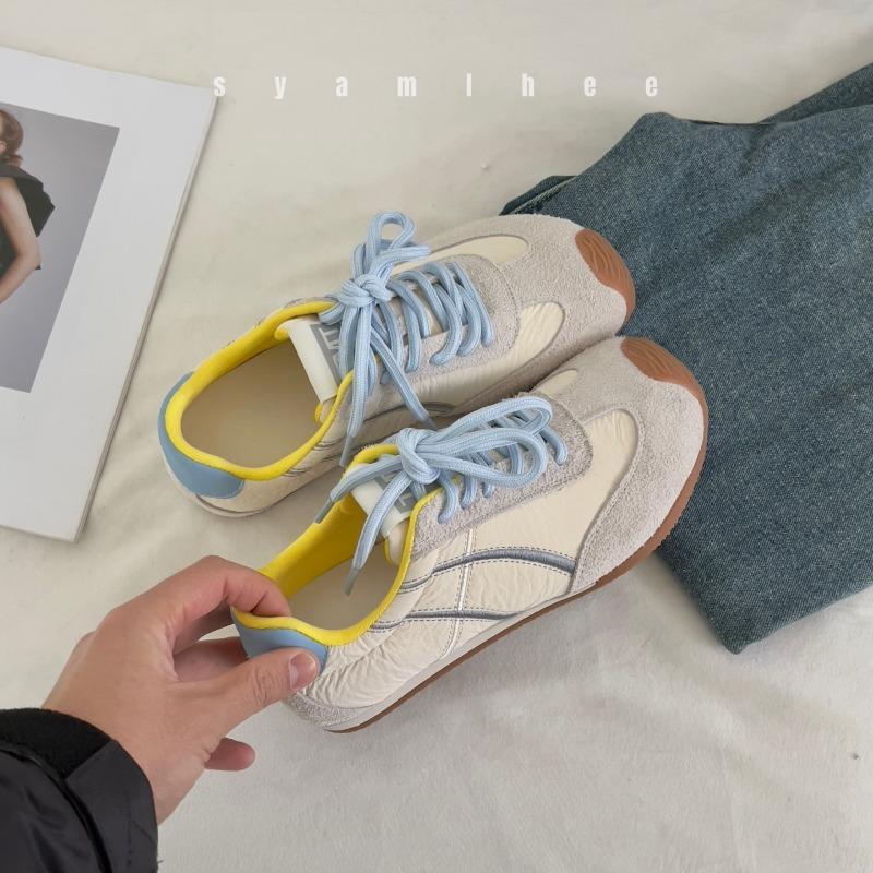 

Versatile flat bottom retro lightweight ugly cute women s shoes casual sports women spring women 40 синій