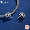 Bamoer 925 Sterling Silver Dark Personality Skeleton Hand Charm Beads for Women Girls Bracelet & Bangle DIY Jewelry